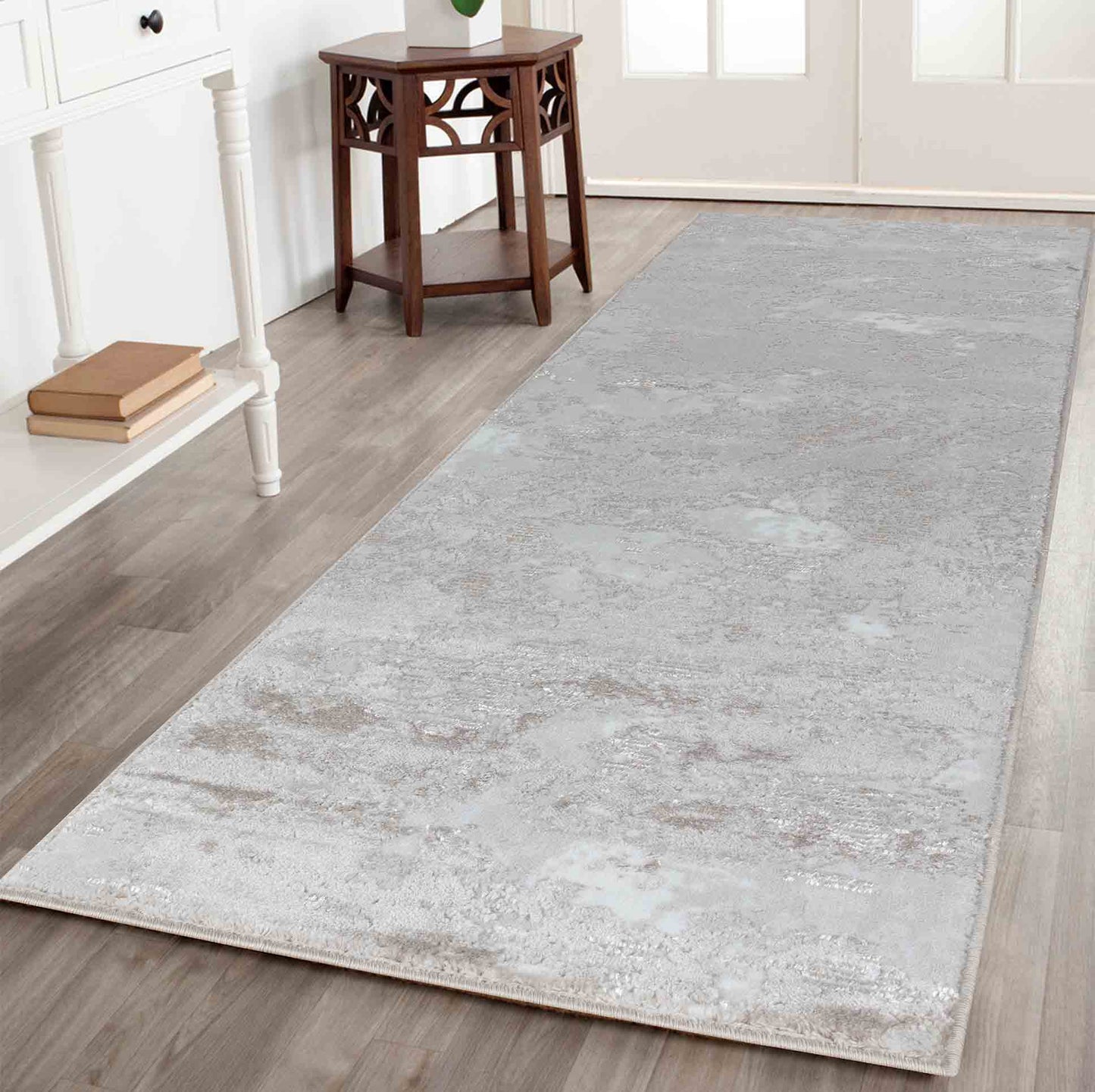 Serenity Metallic Abstract Rug - Sprayed Black