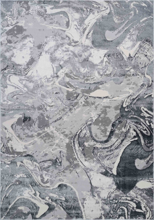 Emperor Solarius Abstract Rugs - Silver