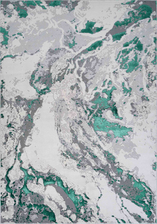Emperor Picasso Abstract Rugs - Aqua