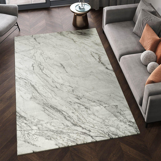 Novu Metallic Abstract Rug - Valley Grey