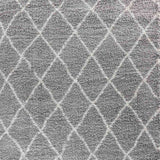 Marrakesh Diamond Shaggy Rug - Grey