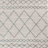 Marrakesh Mixed Diamond Shaggy Rug - Light Cream