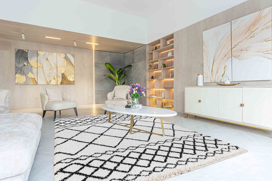 Marrakesh Mixed Diamond Shaggy Rug - Medium Sizes