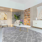 Marrakesh Abstract Shaggy Rug - Grey