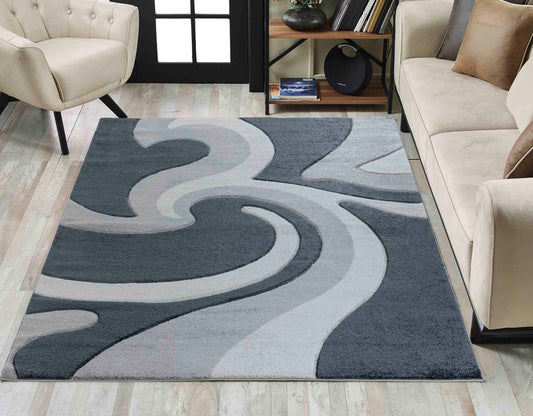 Valencia Swirl Caved Rug - Medium