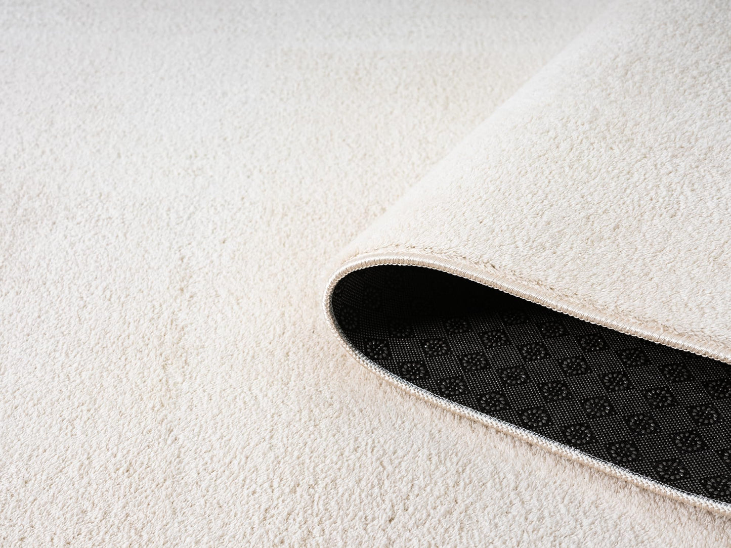 Comfy Washable Modern Living Room Rug Polyester Plain Indoor Area Rug with Low Pile - Anti-Slip Felt Backing Bedroom-Hallway Runner