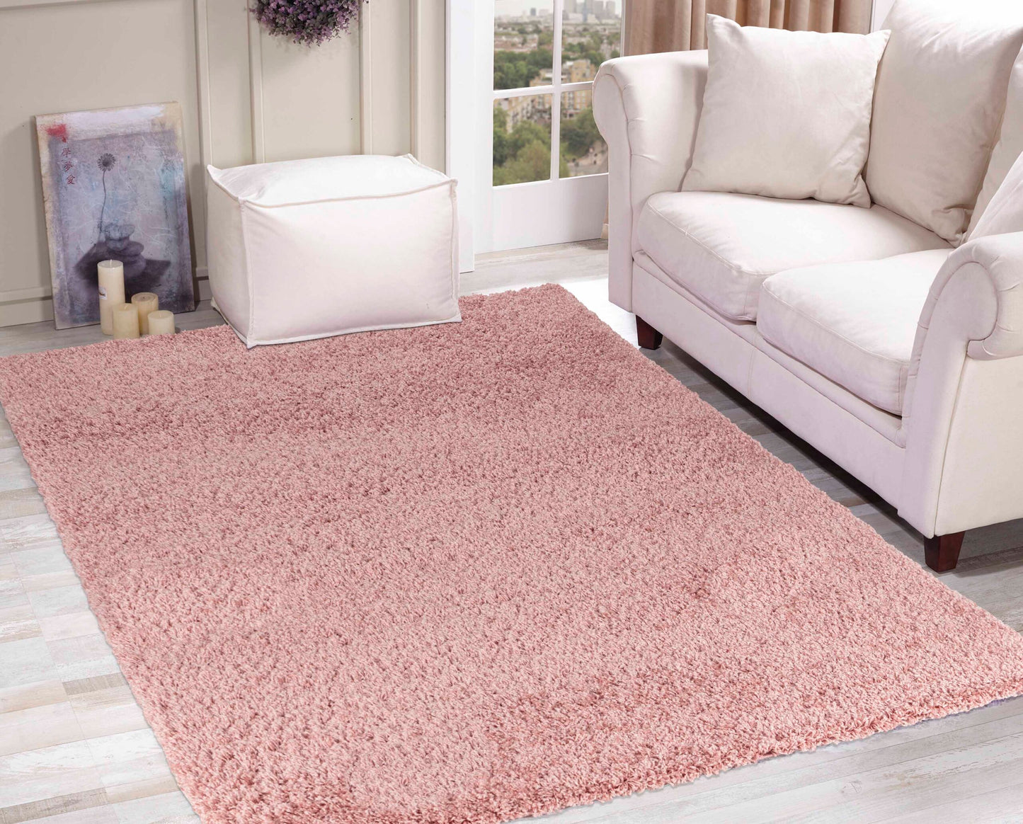 Oxford Shaggy Rug - Baby Pink