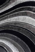 California Hand-Carved Shaggy Rug - Waves Grey