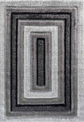 California Hand-Carved Shaggy Rug - Bordered Grey