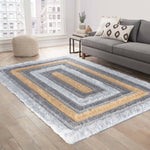 California Bordered Shaggy Rug - Ochre