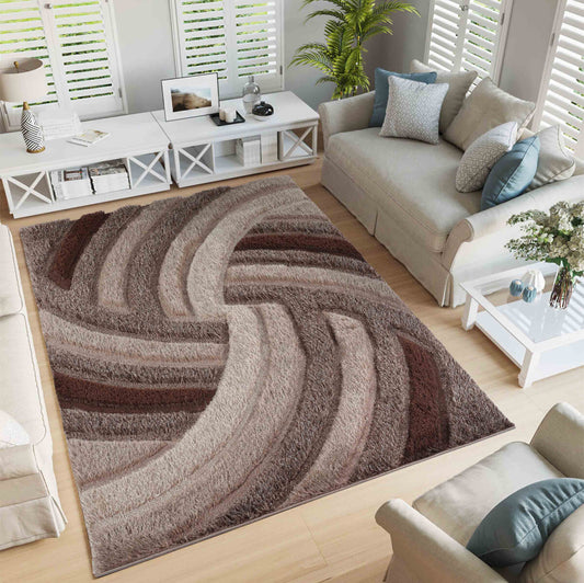 California Swirl Shaggy Rug - Medium Sizes