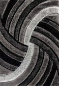 California Hand-Carved Shaggy Rug - Swirl Grey