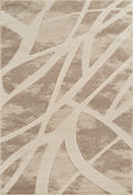 Beige Santiago Dynamic carved abstract rug, flat portrait view