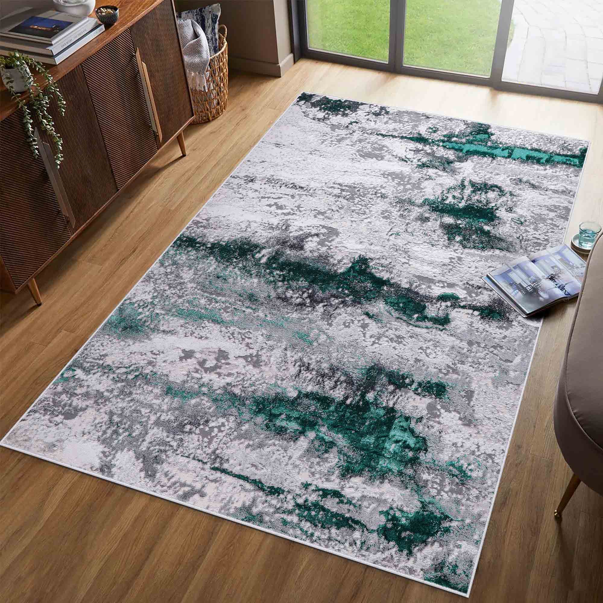Emperor Onyx Abstract Rugs - Aqua