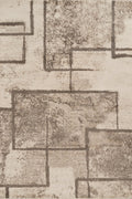 Beige Rhodes Enigma geometric rug, flat portrait view