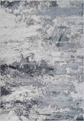 Silver Emperor Onyx abstract rug, flat portrait view
