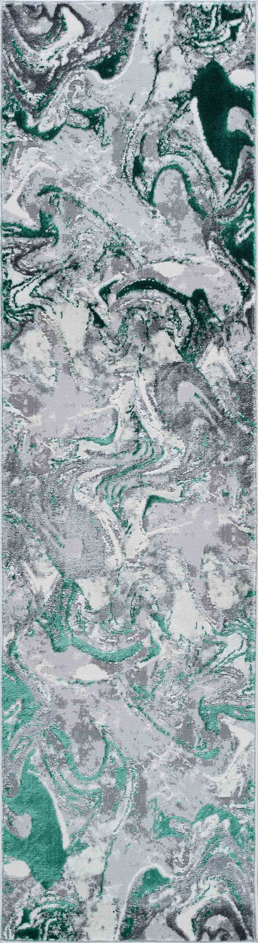 Aqua Emperor Solarius abstract rug, flat portrait view 2