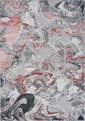 Pink Emperor Solarius abstract rug, flat portrait view