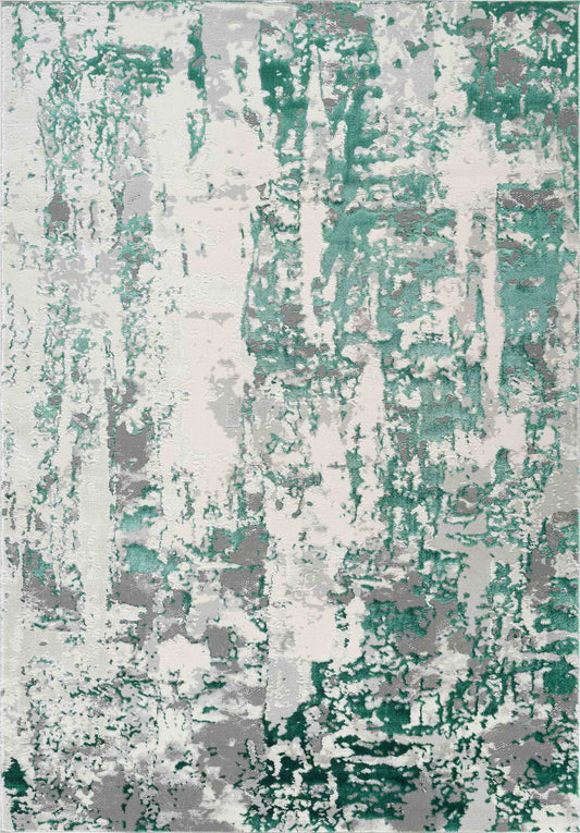 Aqua Emperor Styra abstract rug, flat portrait view