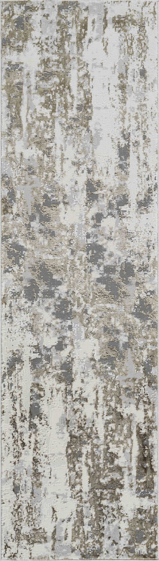 Gold Emperor Styra abstract rug, flat portrait view 2
