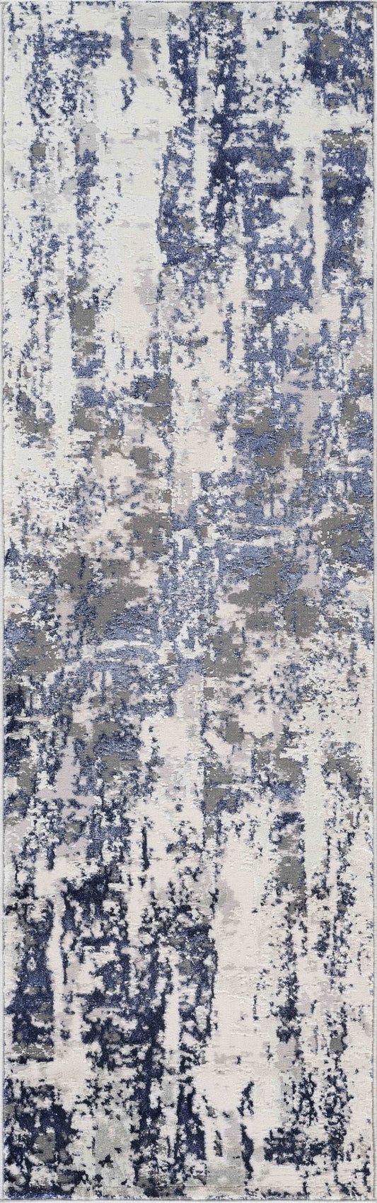 Navy Blue Emperor Styra abstract rug, flat portrait view 2