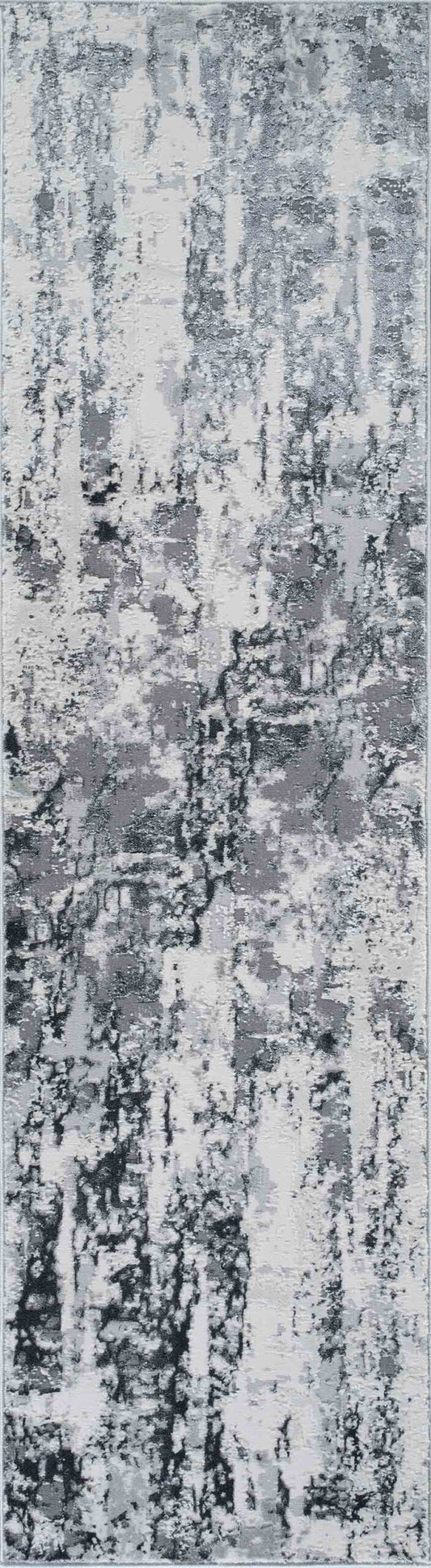 Silver Emperor Styra abstract rug, flat portrait view 2