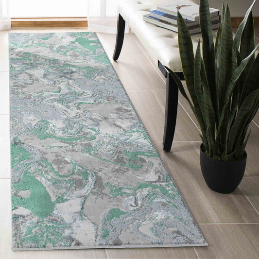 Emperor Solarius Abstract Rugs - Aqua