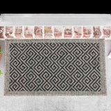 Harper Greek Key Outdoor Rug - Dark Grey