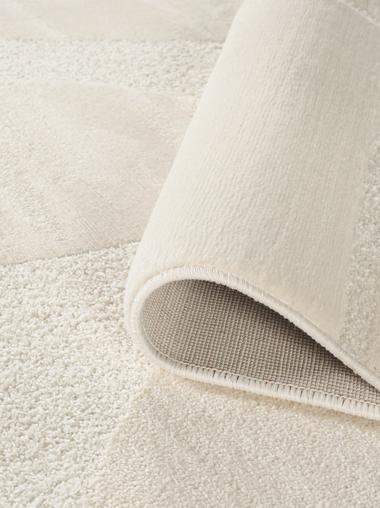 Cream Hamilton Lunar textured rug, close-up pile detail