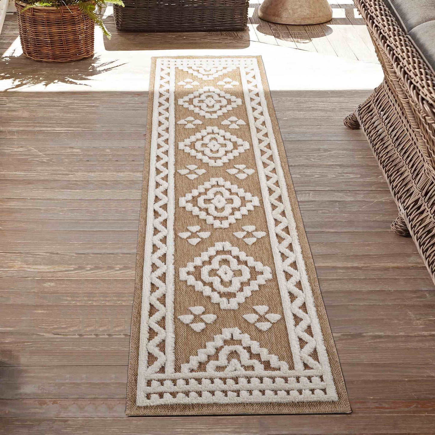 Harper Diamond Rug - Cream