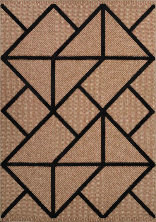 Black Harper Prism geometric rug, flat portrait view