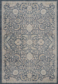 Navy Blue Maia Blossom vintage rug, flat portrait view