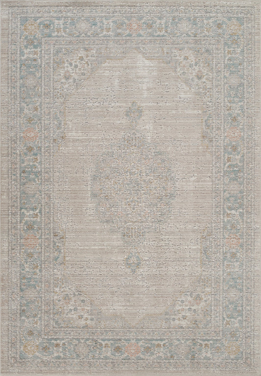 Beige Maia Orchid vintage rug, flat portrait view