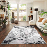 Emperor Picasso Abstract Rugs - Silver