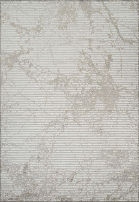 Grey Perla Molten abstract rug, flat portrait view