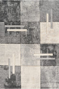 Santiago Carved Abstract Rug - Tile Grey