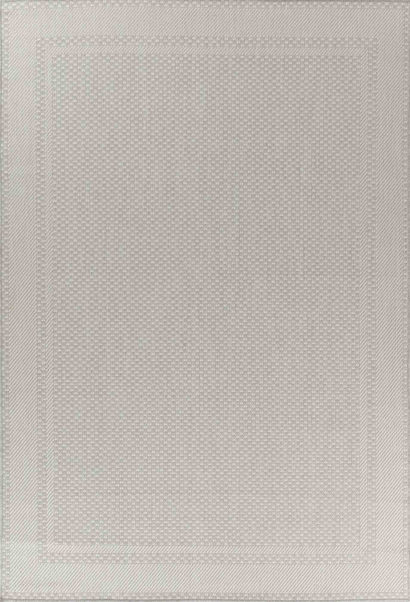 Sky Bordered Outdoor Rug - Silver