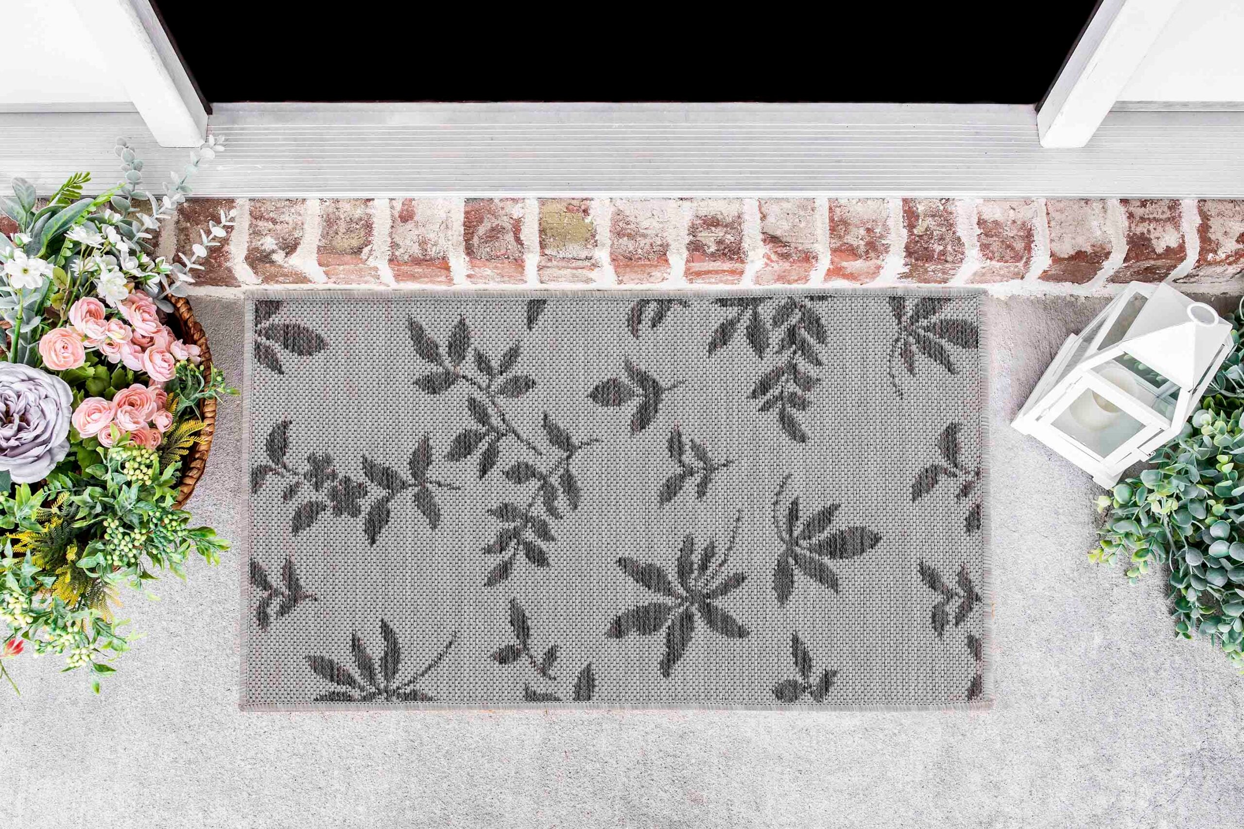 Sky Flower Outdoor Rug - Dark Grey