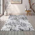 Serenity Abstract Lines Rug - Black