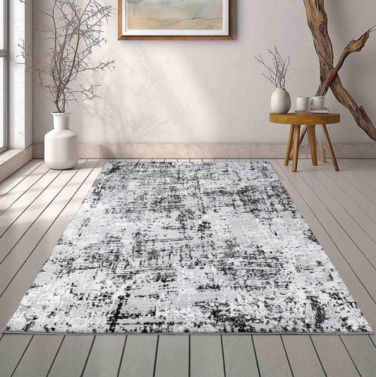 Serenity Abstract Lines Rug - Black