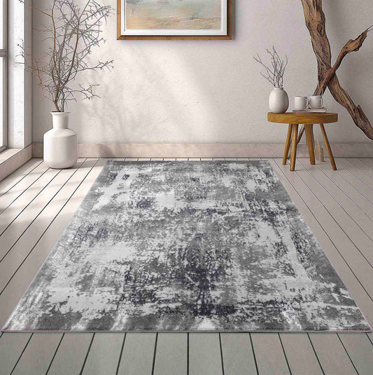 Serenity Abstract Acrylic Rug - Grey
