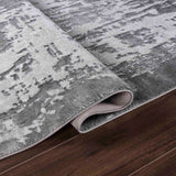 Serenity Abstract Abrasion Rug - Grey