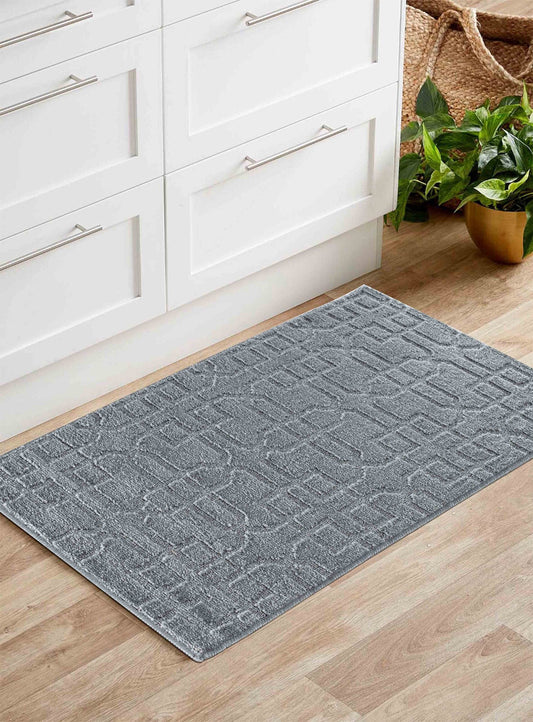 Dark Grey Ivy Siam door mat, in a room setting
