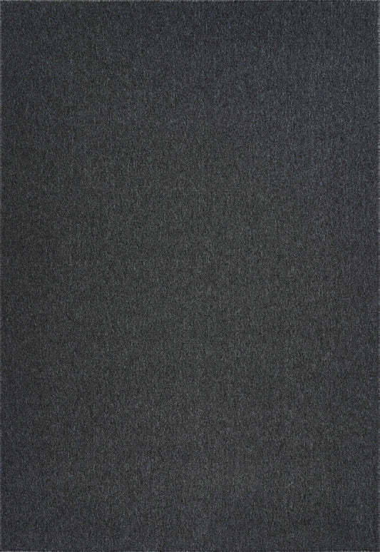 Dark Grey Simple easy care rug, flat portrait view