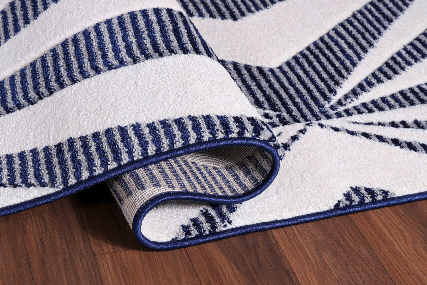 Valencia Crystal Carved Rugs - Navy