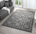 Vellure Textured Geometric Rug - Maze Grey
