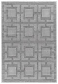 Grey Vellure Maze textured geometric rug, top-down view