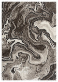 Mocha Eleanor Marble embossed abstract rug, flat portrait view