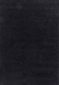 Black Oxford shaggy rug, flat portrait view