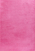 Pink Oxford shaggy rug, flat portrait view